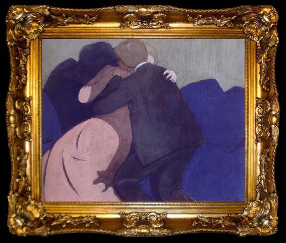 framed  Felix Vallotton The Kiss, ta009-2